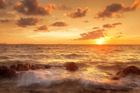 Beautiful sunset in the sea. Thailand の写真素材