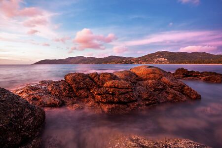 Tropical sunset at the beach. Thailand の写真素材