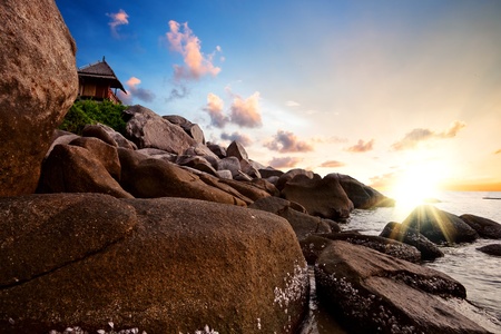 Tropical colorful sunset. Thailand の写真素材