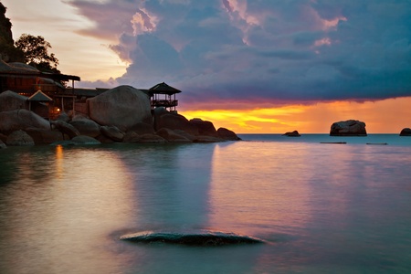 Tropical colorful sunset. Thailand の写真素材