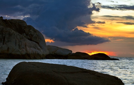 Tropical colorful sunset. Thailand 