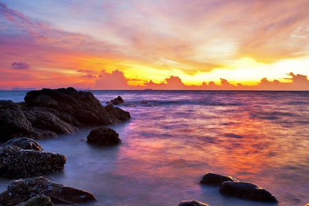 Tropical colorful sunset. Thailand の写真素材