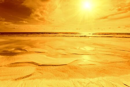 Tropical beach at sunset. Nature background の写真素材