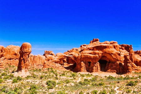 Beautiful view  in Arches canyon in sunny day. USA の写真素材