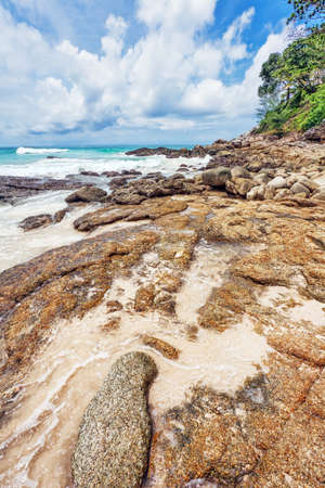 Beautiful tropical beach with  sea view, clean water & blue sky. Nature backgroundの写真素材