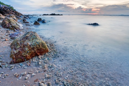 Tropical beach at beautiful sunset  Nature background の写真素材
