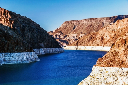 Lake Mead near Hoover Dam, USAの写真素材