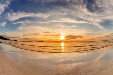 Tropical beach at beautiful sunset  Nature background の写真素材