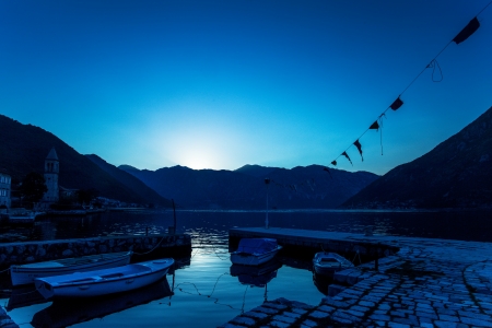 night on the stones beach   Montenegro のeditorial素材