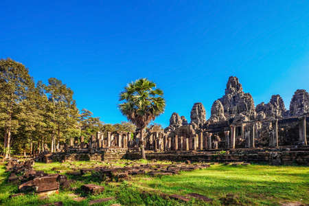 Ancient buddhist khmer temple in Angkor Wat complex, Cambodiaの写真素材