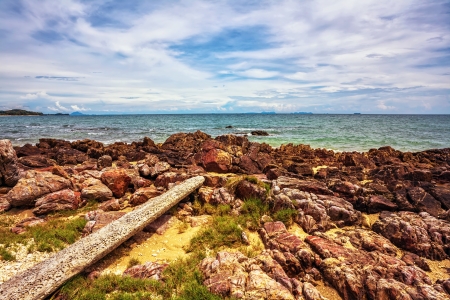 Beautiful tropical beach with  sea view, clean water   blue sky  Nature backgroundの写真素材