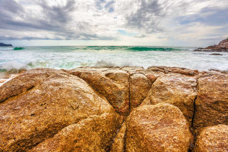tropical beach under gloomy sky  Thailandの写真素材