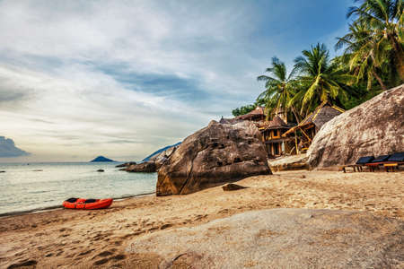 tropical beach under gloomy sky  Thailandのeditorial素材