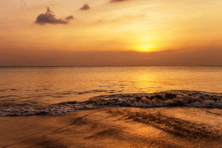 Tropical beach at beautiful sunset  Nature background の写真素材