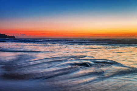 Tropical beach at beautiful sunset  Nature background の写真素材