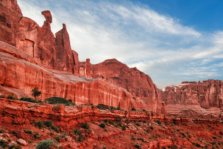 Beautiful rock formations in Arches National Park, Utah, USA の写真素材