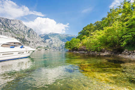 A small bay with boats  Kotor  Montenegro