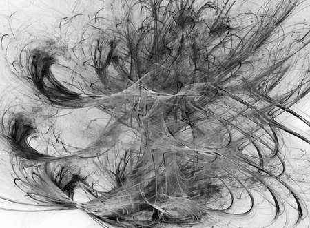 Digital abstract fractal background generated at computer in black and white.の写真素材