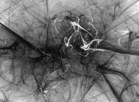 Digital abstract fractal background generated at computer in black and white.の写真素材