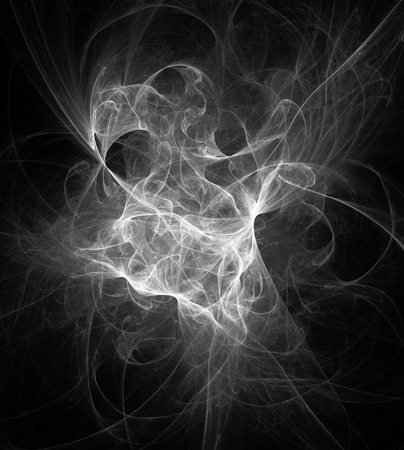 Digital abstract fractal background generated at computer in black and white.の写真素材