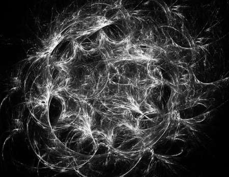 Digital abstract fractal background generated at computer in black and white.の写真素材