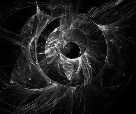 Digital abstract fractal background generated at computer in black and white.の写真素材