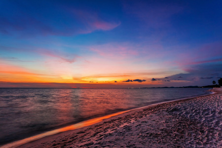 Beach at sunset at Phu Quoc island  in Vietnamの写真素材