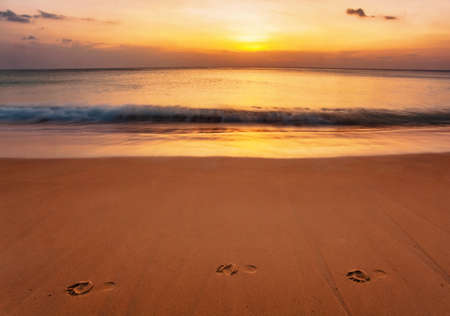 Tropical beach at beautiful sunset. Nature backgroundの写真素材