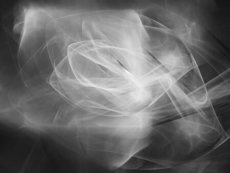 Digital abstract fractal background generated at computer in black and white.の写真素材