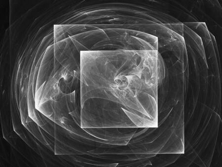 Digital abstract fractal background generated at computer in black and white.の写真素材