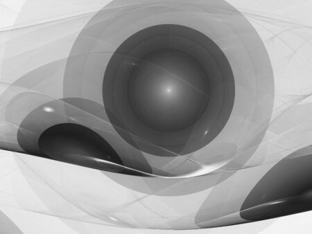 Digital abstract fractal background generated at computer in black and white.の写真素材