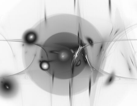 Digital abstract fractal background generated at computer in black and white.