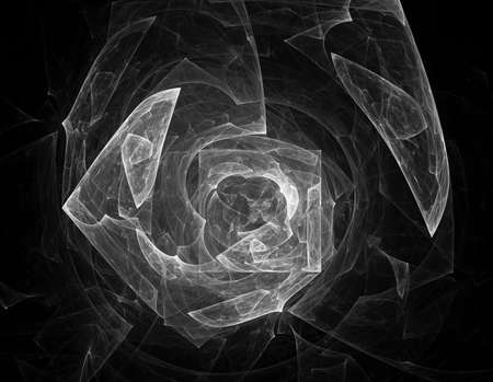 Digital abstract fractal background generated at computer in black and white.の写真素材