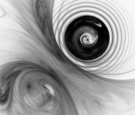 Digital abstract fractal background generated at computer in black and white.の写真素材