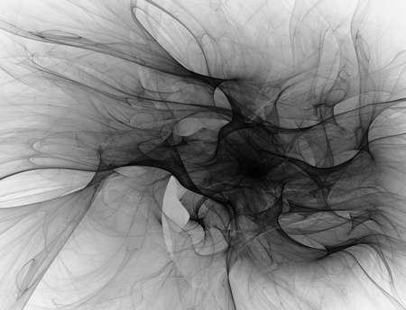 Digital abstract fractal background generated at computer in black and white.の写真素材