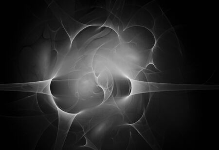 Digital abstract fractal background generated in black and white.