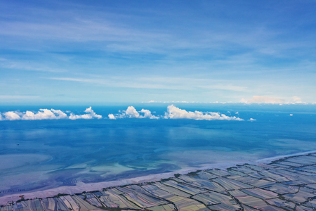 Aerial view of farmland near the Bangkok. Thailand の写真素材