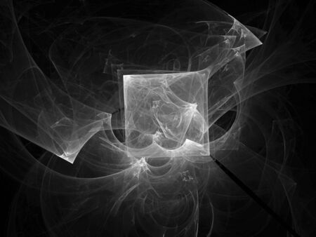 Digital abstract fractal background generated at computer in black and white.の写真素材