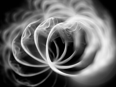 Digital abstract fractal background generated at computer in black and white.