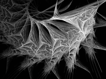 Digital abstract fractal background generated at computer in black and white.の写真素材