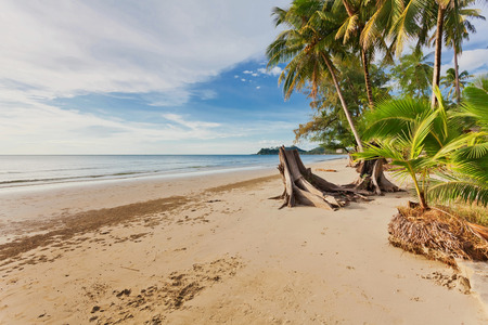 Beautiful tropical beach with  sea view, clean water & blue sky. Nature backgroundの写真素材