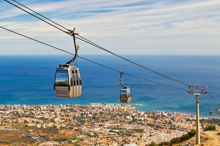 funicular above Costa del Sol. View from the top of Calamorro mountain, Benalmadena, Andalusia province, Spain.の写真素材