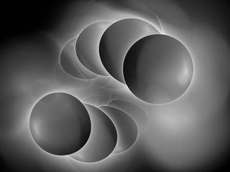Digital abstract fractal background generated at computer in black and white.の写真素材