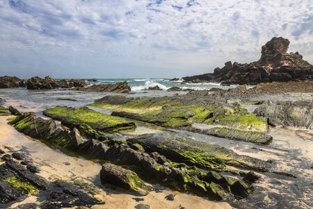 View at Cordoama beach, West Atlantic coast of Algarve region, south of Portugal.の写真素材