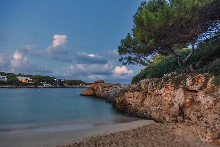 Evening beach before night. Mallorca island, Spain Mediterranean Sea, Balearic Islands.の写真素材