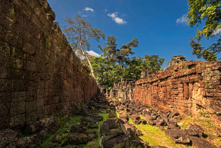Ancient buddhist khmer temple in Angkor Wat complex, Cambodiaの写真素材