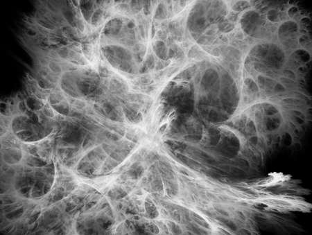 Digital abstract fractal background generated at computer in black and white.の写真素材
