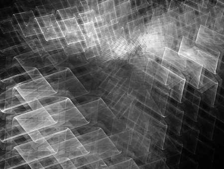 Digital abstract fractal background generated at computer in black and white.の写真素材