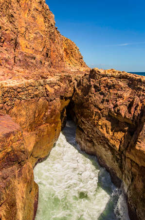 Beautiful view of Cabanas Velhas beach, Algarve, Portugalの写真素材