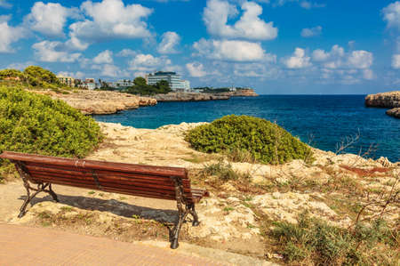 Landscape with rocks over the sea under the blue sky.Mallorca island, Spain Mediterranean Sea, Balearic Islands.の写真素材